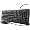 Trust TKM-250 USB Wired Keyboard And Mouse Deskset, Black