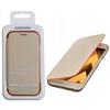 SAMSUNG NEON FLIP COVER ORIGINALE per SAMSUNG GALAXY A3 2017 SM-A320F CUSTODIA LED ORO
