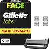 Gillette Labs Xxl 9 Lamette Gillette Labs di Ricambio da 5 Lame per Rasoio Barba Manuale, Rasatura Profonda Uomo, Lame di Precisione, Lamette da Barba, Idea Regalo per Lui