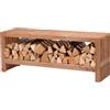 dobar Green Label 29109FSCe - Panchina da giardino Freja con scomparto per legna da ardere, moderna panca con spazio di archiviazione, robusto legno di Douglasie con vernice protettiva, 115 x 30 x 45