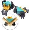 wolfcraft Set 2 Morsetti per Giunzioni ES 22, Fissaggio ad Angolo Retto 90° per Tavole e Cornici 10-22 mm, Azionamento a Una Mano con Ganasce Gommate - 3051000