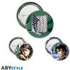 ABYSTYLE ATTACK ON TITAN - Badge Pack - Eren & Levi
