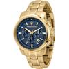 Maserati Orologio Maserati Successo Cronografo uomo R8873621021 Acciaio Dorato Blu 45 mm