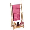 Relaxdays Portasciugamani Bagno da Terra, Piantana Porta Accappatoio con Ripiano bambù, HLP: 110 x 53 x 31,5 cm, 5 cm Marrone, 110 x 53 x 31.5 cm
