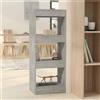 vidaXL Libreria/Divisorio Grigio Cemento 40x30x103 cm in Truciolato