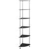 vidaXL Scaffale a 6 Livelli Nero 30x30x160 cm Vetro Temperato