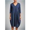 TREBARRABI abito donna cotone blu ovetto AGATA POP MADE IN ITALY