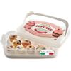 Snips - Porta Cupcake, Muffin e Porta Torta con Coperchio, 7L - Scatola Preformata per 14 Cupcakes, Bignè e Dolcetti con Manico per Trasporto Dolci - Scatole Contenitori Alimenti, Pasticceria e Feste