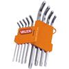 Valex Set chiavini torx Valex chiavi maschio piegate 9 misure corpo in acciaio cromato