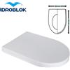 IDROBLOK SEDILE WC COPRIWATER FILO MURO AVVOLGENTE BIANCO CON CHIUSURA RALLENTATA 36x46