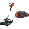 BLACK+DECKER STC1820cm Tagliabordi Rasaerba 3 in 1 a Batteria, al Litio, 18 V, 2.0 Ah + BL2018-XJ Batteria al Litio, 18 V, 2.0 Ah