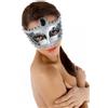 MASCHERA VENEZIANA SEX EROTICO RIGIDA SILVER BORDO IN PIZZO BURLESQUE