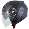 KSK casco jet DS 33 BLACK blu - omologato ECE R 22.06 - taglia S (55-56 cm) - calotta in ABS