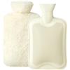 Homealexa Borsa dell'Acqua Calda, cata con Custodia Peluche Morbida 2L Boule Acqua Calda in Gomma Naturale Beige