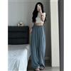 Not specified Pantalone donna vita elastico stile coreano comodo gamba dritta vestibilità amp
