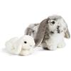 Living Nature AN499 Olandese Lop Ear Grey & Baby Bunny Gift Bundle, Bianco, Taglia Unica