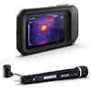 FLIR C3-X Termocamera compatta con Wi-Fi: Fotocamera a infrarossi ad alta risoluzione per ispezione + FLIR MR40 Penna e torcia per umidità, misuratore di umidità tascabile portatile a scala singola