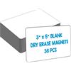 IMAGAME Magneti cancellabili a secco, 3 x 5 etichette magnetiche cancellabili a secco, confezione da 36, magneti cancellabili per lavagna bianca, etichette magnetiche bianche multiuso da scrivere per classe