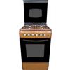 Lar.el LAREL Cucina 50X50 MARRONE- 4 Fuochi coperchio Vetro, Forno a Gas GPL + Grill