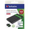 Verbatim Hard Disk Esterno 2.5" 500GB Certificato Compatibile 5400RPM USB 3.2