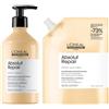 L'Oréal Professionnel Paris Kit Shampoo + Ricarica Professionale per Capelli Secchi e Danneggiati, Formula Ristrutturante, Meno Danni, Absolut Repair, 500ml + 500ml