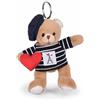 DOUDOU ET COMPAGNIE - Portachiavi Peluche Orso Mariniere Torre Eiffel - 14 cm - Collezione Amore di Parigi - con berretto e cuore - Mini peluche accessorio per borse - Idea regalo Souvenir Paris