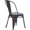 DecHome Sedia Cucina Soggiorno in Acciaio 53x45x85 cm Nero Ivrea DecHome