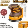 INGCO Levigatrice Rotorbitale a Batterie 20V INGCO solo Macchina con 5 fogli Abrasivi