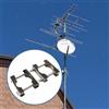 Kit di montaggio con morsetto per palo antenna doppio per parabole