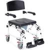 Moretti Spa Sedia Comoda per Anziani Pieghevole WC e doccia Onda Ruote 12 cm Art. RS848