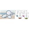 BRUNNER Set stoviglie da Campeggio (Set 16 Pezzi) per 4 Persone - Melamine Set Bluebay - in melamina di Alta qualità, Antiscivolo e Resistente & Set Tahiti Color antislip