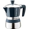 Pedrini Caffettiera Alluminio 3 Tazze MYMOKA INDUCTION Velvet Blue e Cromo