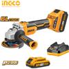 INGCO Smerigliatrice angolare a batteria litio BRUSHLESS 20V flessibile 115 mm