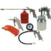 ABAC ACCESSORI COMPRESSORE KIT 5 PEZZI CON PISTOLA AEROGRAFO CON SERBATOIO INFERIORE