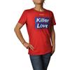 Pinko Donna T-shirt con scritte anteriori "KILLER LOVE" e scritta posteriore "H