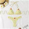 Bikini Giallo Fantasia Con Fiocchetti Rosso Limoni Vichy Stile Pin-Up 103D35F81