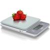 LAICA KS1320 Bilancia Cucina Digitale Ricaricabile - 5kg, Vetro Temperato | Display LCD, funzione orologio, funzione tara, ricarica con cavo USB, unità g e lb, divisione 1g