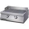 Maxima Gastro - Piastra per barbecue doppia, scanalata, a gas, profondità 800 x 700 mm, con paraspruzzi - 2 x 7000 Watt - Heavy Duty