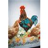 VERVACO Centrotavola Punto Croce Con Tela Aida GALLO E GALLINE Biancheria Da Tavola Set Fai Da Te Creativo Punto Croce Contato Kit 32 x 84 cm Hobby Creativi Adulti Casa Decor Cross Stitch Runner