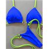 Bikini Blu Fluo Micro Perizoma Sexy Con Cuoricini Oro E Lacci 51463
