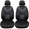 BREMER SITZBEZÜGE Set di 2 coprisedili per auto, in ecopelle, compatibili con BMW serie 3 E90 e E91, conducente e passeggero dal 2005 al 2013, in pelle, colore nero/grigio