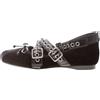 JEFFREY CAMPBELL scarpe donna Ballerina Choreo in velluto nero con fiocco