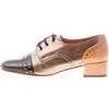 CHIE MIHARA scarpe donna francesina Ikane pelle laminata piombo più nero beige