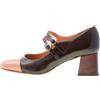 CHIE MIHARA scarpe donna Volcano43 bebè in pelle laminata nero con bronzo