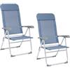 BIZZOTTO COPPIA SEDIA SDRAIO ALLUMINIO PIEGHEVOLE CAMPEGGIO MARE SPIAGGIA CROSS BLUMIX