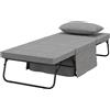HOMCOM Pouf Letto Pieghevole Salvaspazio Schienale Reclinabile 5 Livelli Grigio