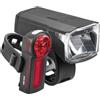 TRELOCK Set di luci per bicicletta LS 440 LIGHTHAMMER 40 LUX + LS740 (luce posteriore) - Ricarica USB - Visibilità fino a 60 m - Indicatore di carica della batteria