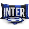 Hermet Lenzuola Inter Singolo Piazza e Mezza Completo Letto ufficiale Puro Cotone 100%