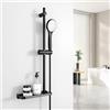EMKE Set di aste per doccia con doccetta, sistema doccia con asta doccia, 70 cm, con portasapone e tubo doccia da 1,5 m, set doccia per bagno, colore nero