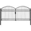 vidaXL Cancello a Doppia Anta ad Arco in Acciaio 300x150 cm Nero